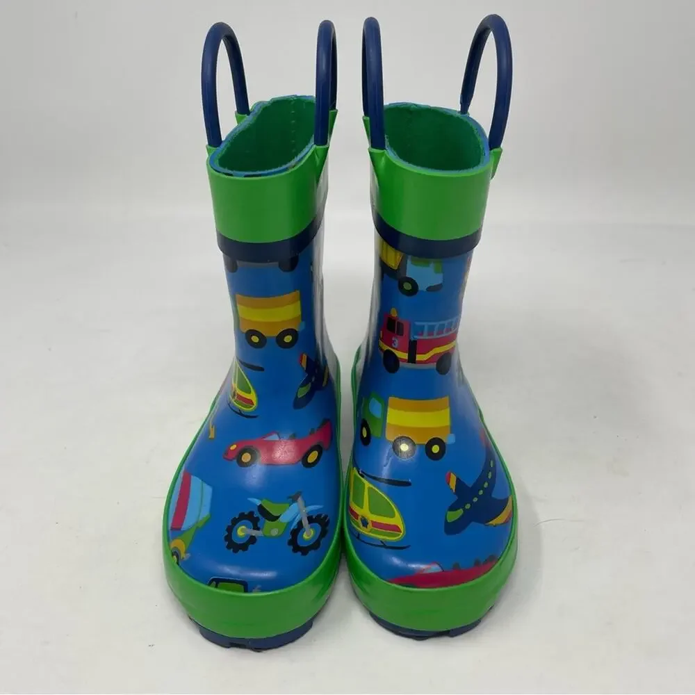 Stephen Joseph Blue Vehicle Print Kid's Rain Boots 6